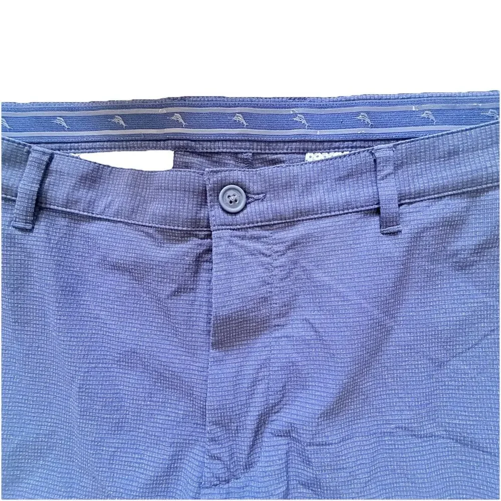 Tommy Bahama Mens Navy Blue Logo Patterned Performance Shorts Sz 40 EUC